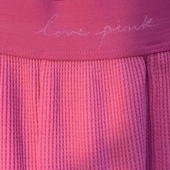 Victoria’s Secret Pink Sleepwear Pants Women’s Waffle Knit Medium Pink Pockets. - Picture 5 of 14